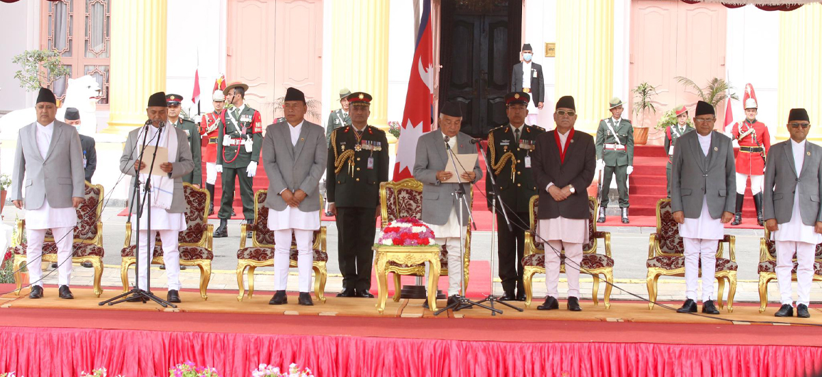 Vice-President Ram Sahaya Prasad Yadav takes oath