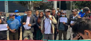 Mahabir Pun stages sit-in putting forth various demands