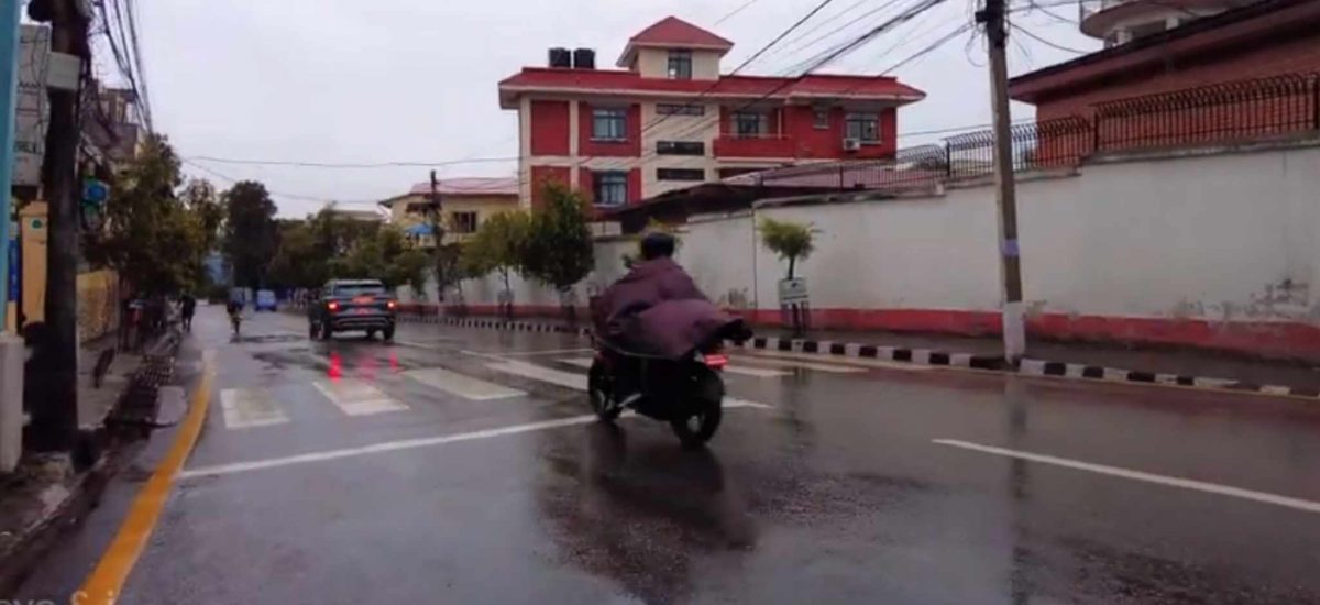 Rain with winds begins in Kathmandu