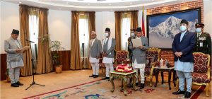 Newly appointed Minister Acharya takes oath