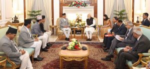 Meeting between PM Dahal and his counterpart Modi begins