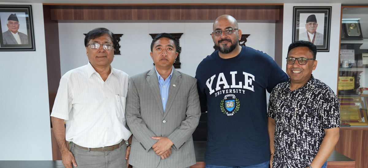 NSC member secretary Ghising and German Judo coach Mansur meet