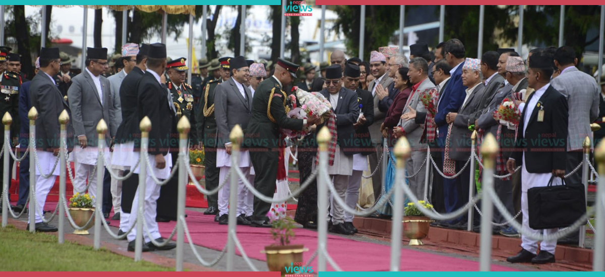 Glimpses of PM Dahal’s arrival