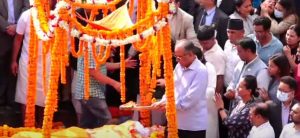 PM Dahal completes last rites of his wife