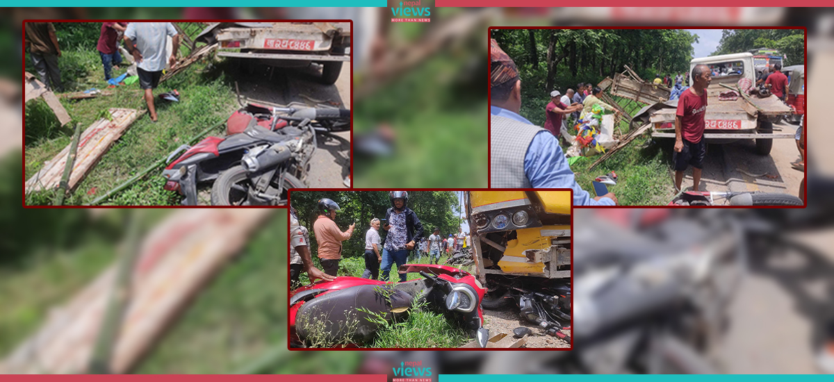 Terrible accident in Tikauli forest; Collision between half-dozens vehicles (Photos)