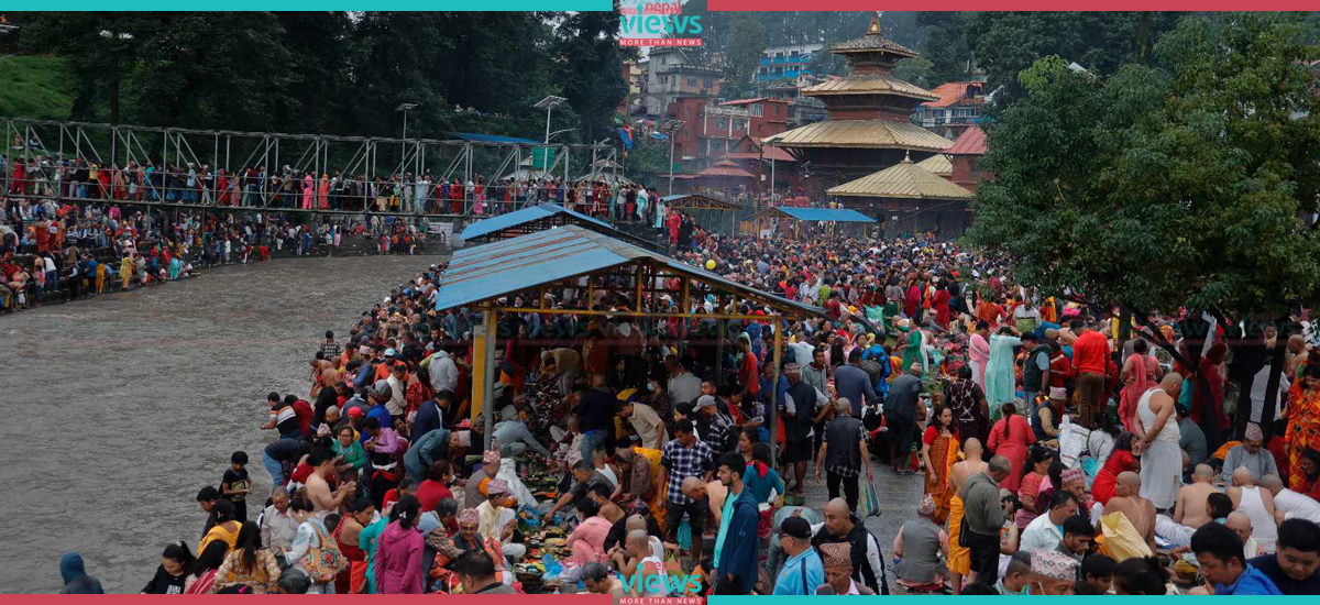 Kushe Aunsi: Crowd of people to perform Pitri Shraddha in Gokarneshwor(Photo Feature)