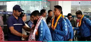 National Cricket Team arrives in Kathmandu