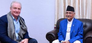 Meeting between Hollen and UML Chairman Oli; Discussion regarding peace process