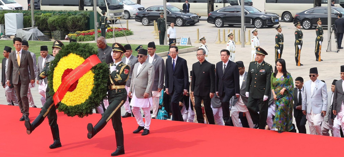 PM Dahal pays tribute to late Mao Zedong in Tiananmen Square
