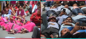 Demonstrating teachers sleeping on streets (Photo Feature)
