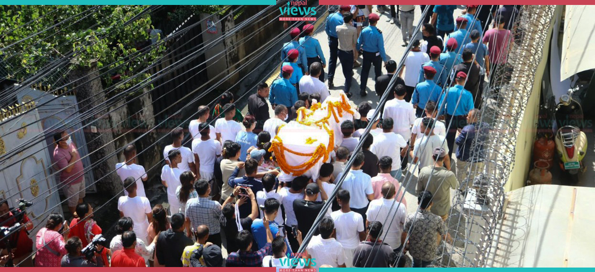 Funeral procession of Nembang moving towards Pashupati (Photo Feature)