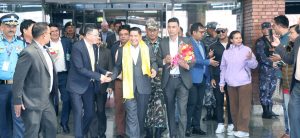 DPM Shrestha arrives home from China