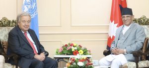 Meeting between PM Dahal and UN Secretary-General Guterres