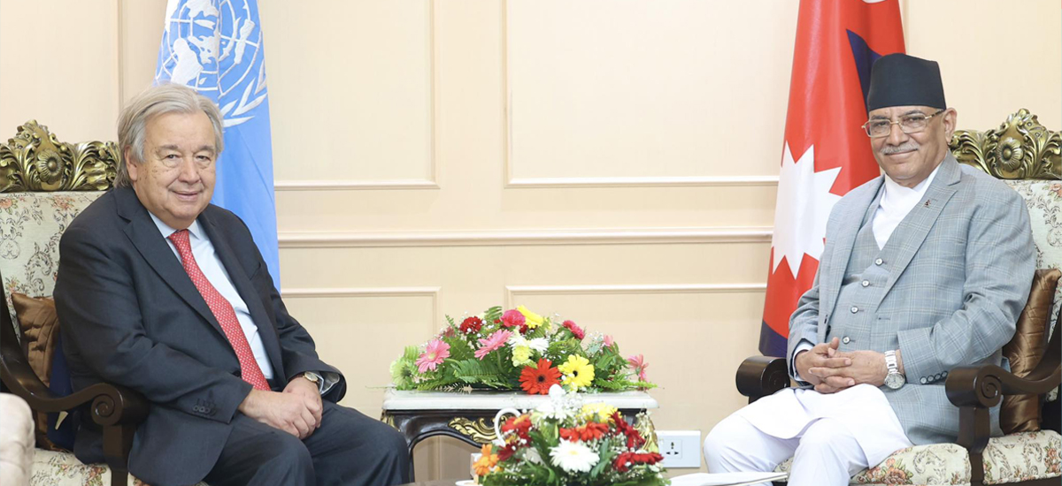 Meeting between PM Dahal and UN Secretary-General Guterres