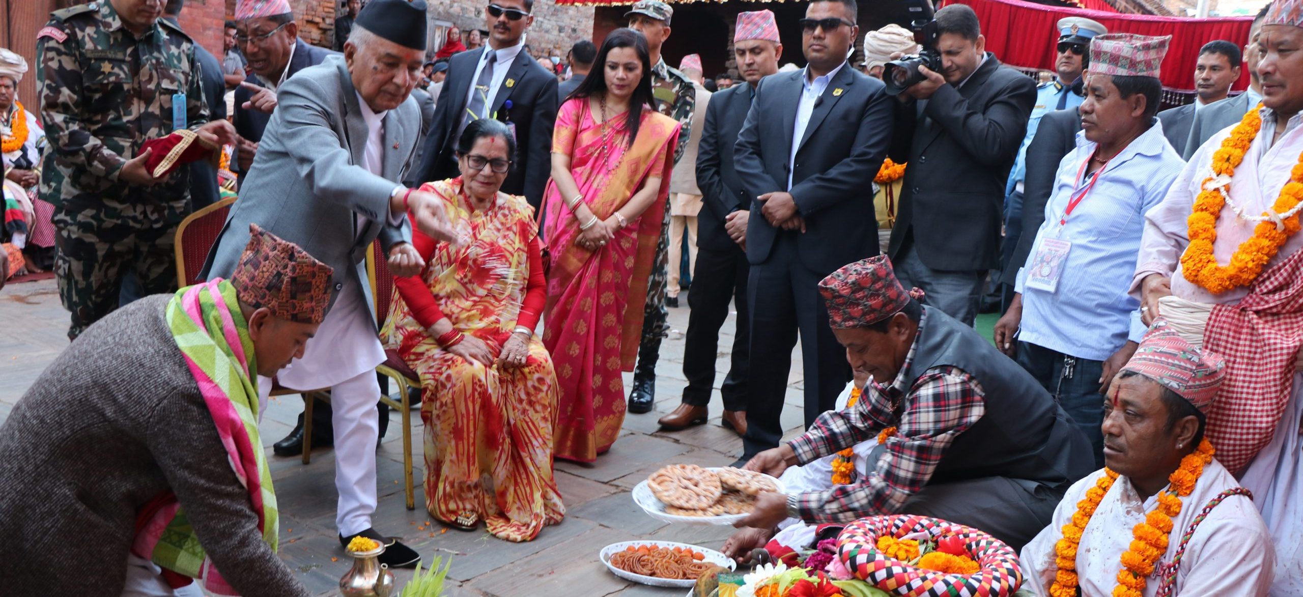 President Paudel offers special worship at Nawadurga Temple