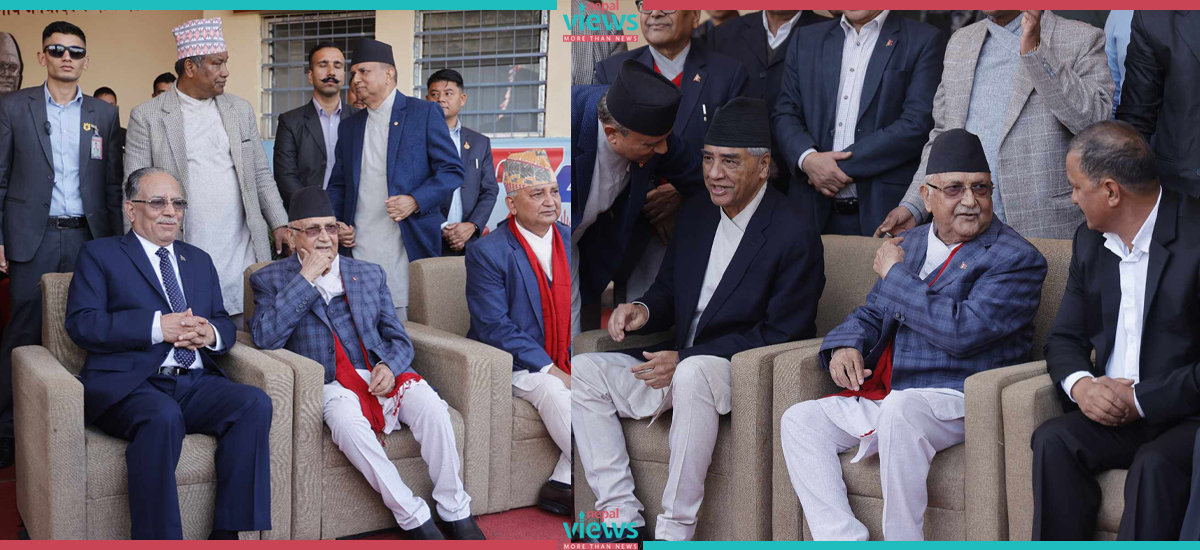 Political leaders in tea reception of CPN (UML) (Photo Feature)