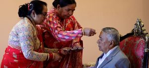 President Paudel receives Bhai Tika