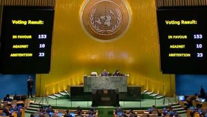 UN General Assembly passes resolution of ceasefire in Gaza