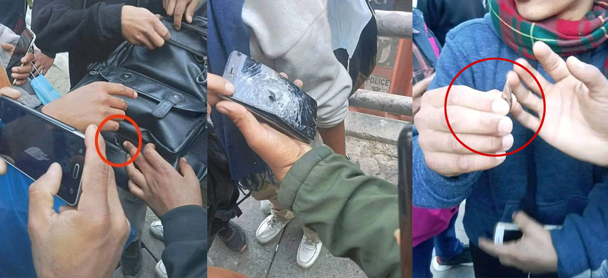 EPS-centric protest: Mobile stops bullet; Saves life of one student