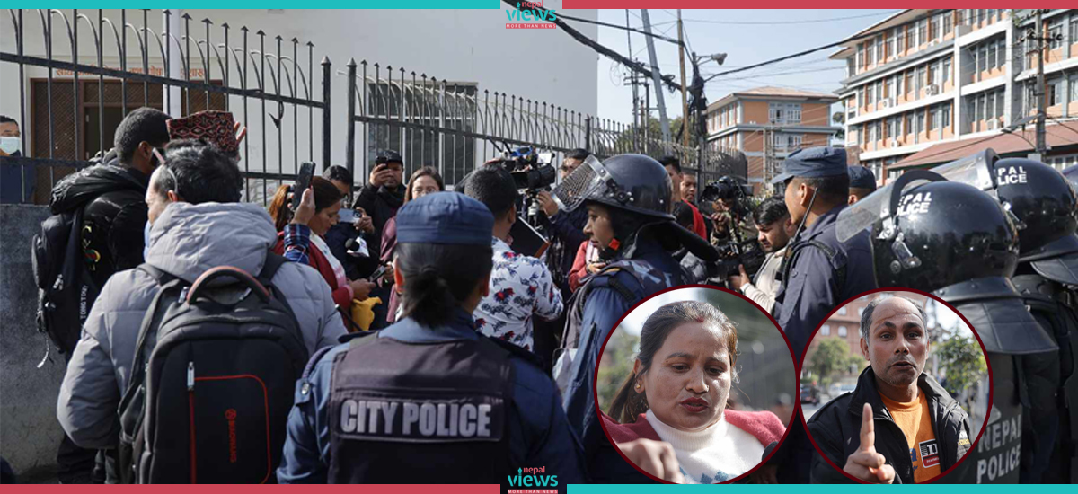 Police restrict Manju Dhamala from entering Singha Durbar