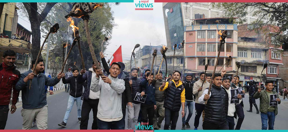 ANNFSU organizes torch rally against Minister Jwala (Photo feature)