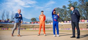 Nepal batting against Netherlands
