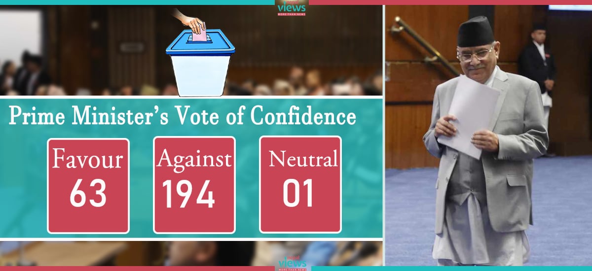 PM Dahal fails to attain vote of confidence