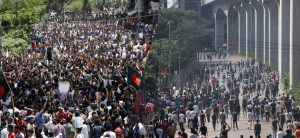 Videos of demonstrators looting Prime Minister Sheikh Hasina’s official residence circulate on social media