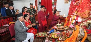 President Paudel reaches in Palpa to observe historic procession
