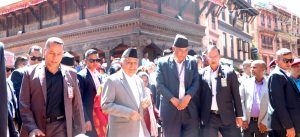 President observes Bhaktapur Durbar area