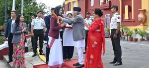 President Paudel honours bronze medalist Palesha Govardhan