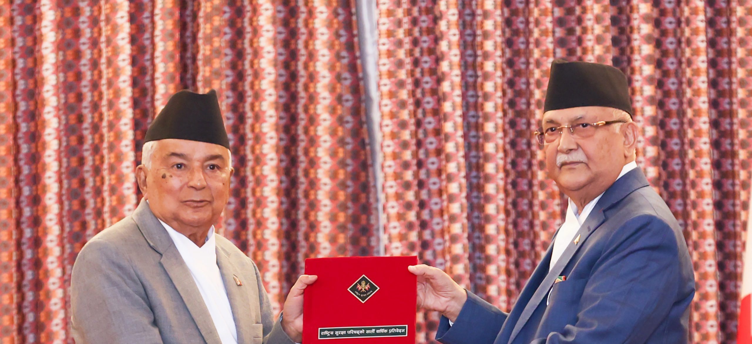 PM Oli presents Security Council’s reports to President Paudel