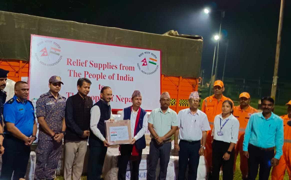 India handovers emergency relief materials for families of Nepal