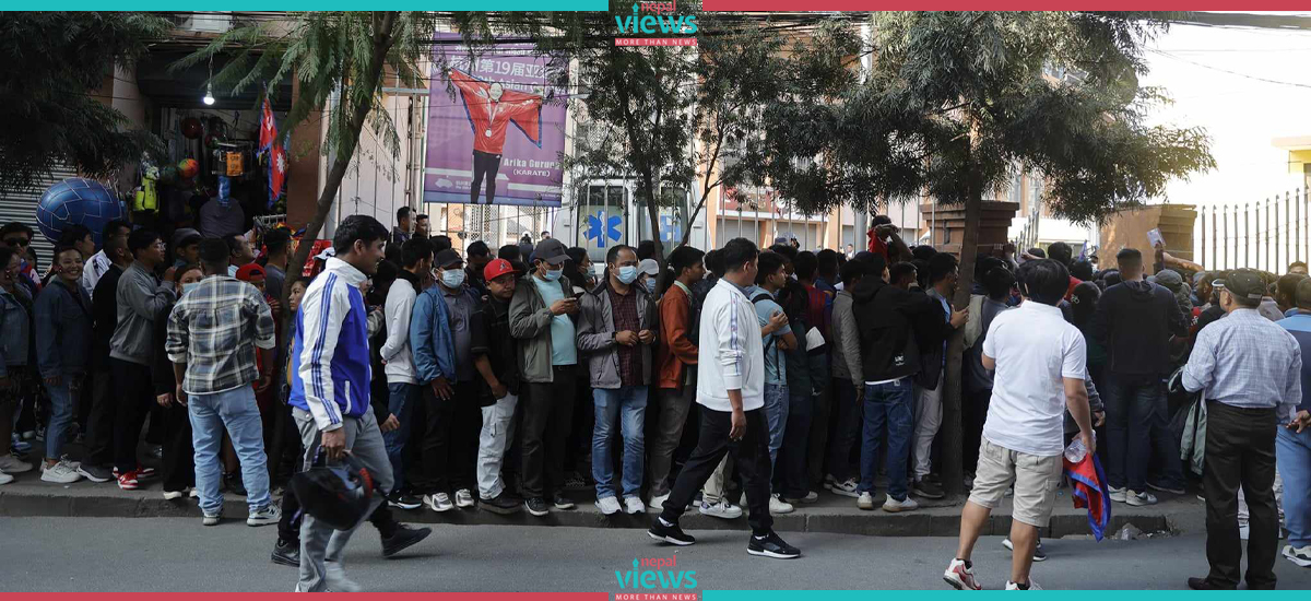 People enter Dashrath Stadium, 3 hours before SAFF Final (Photo Feature)