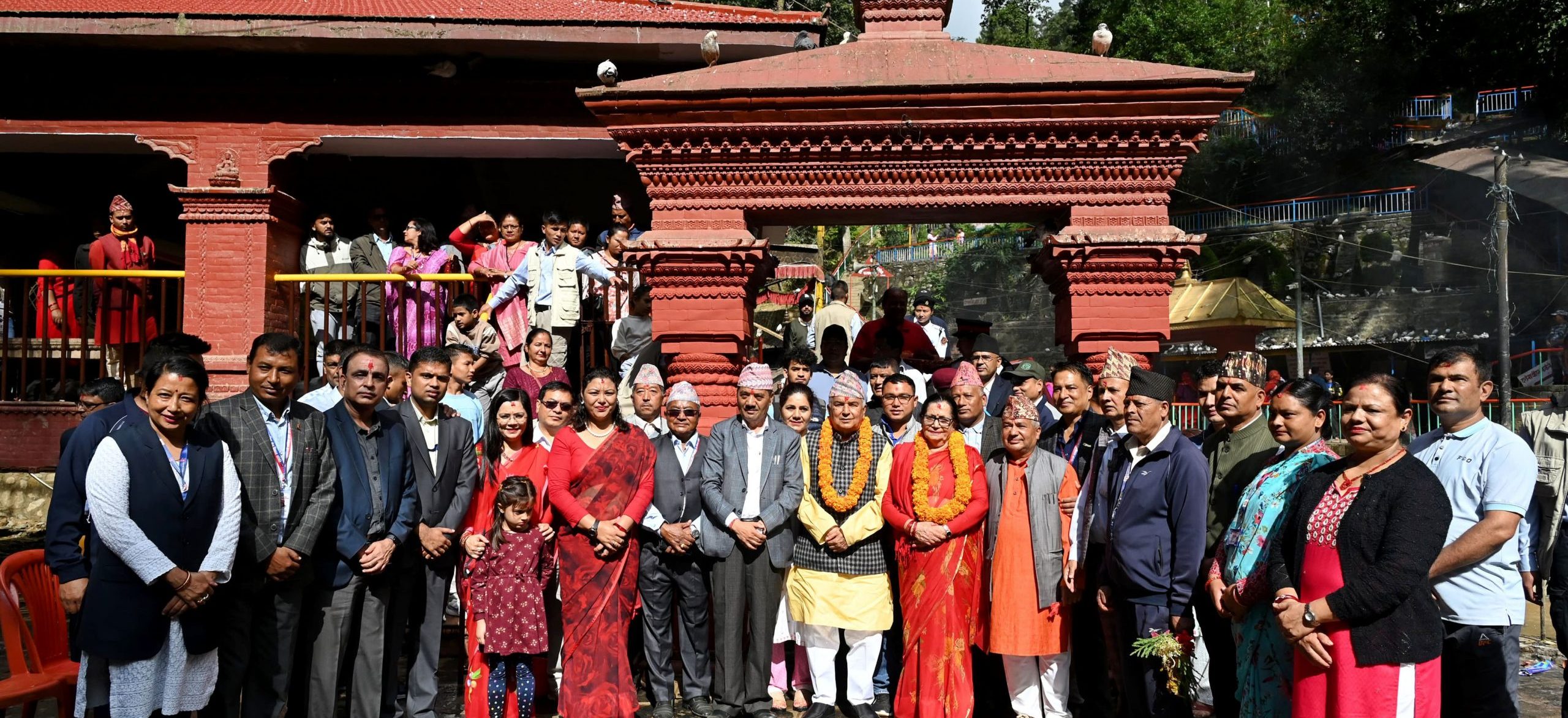 President Paudel offers worship at Dakshinkali temple