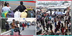 People rushing to return home (Photo Feature)