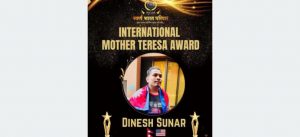 Nepali parkour athlete Sunar receives International Mother Teresa Award