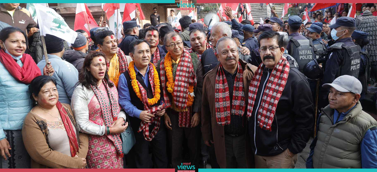 Krishna Man Dangol from Nepali Congress files candidacy for Kirtipur’s Mayor (Photos)