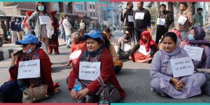 Demonstration for release of Durga Prasai at Maitghar (Photo Feature )