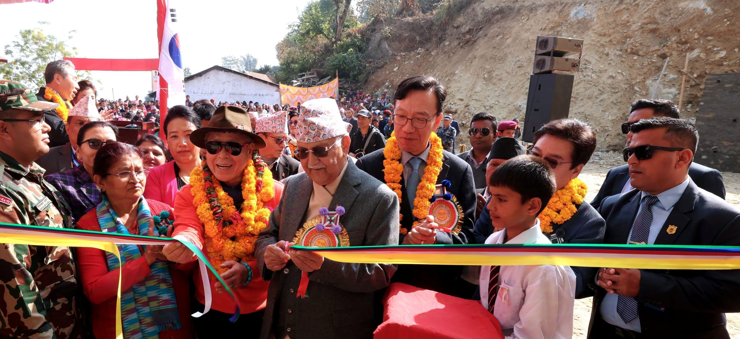 PM Oli inaugurates building at his alma mater