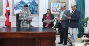 PM Oli administers oath to 3 university Vice Chancellors