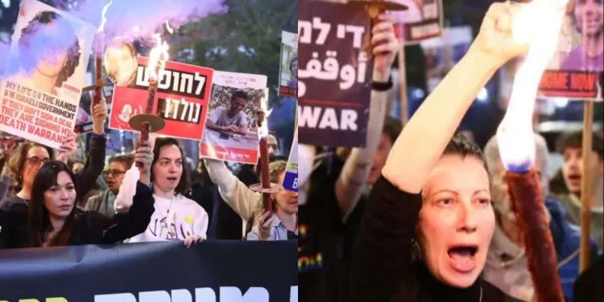 People demonstrate on streets demanding immediate release of Israeli nationals (Photos)