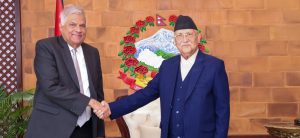 Meeting between PM Oli and Sri Lanka’s Former President Wickremesinghe