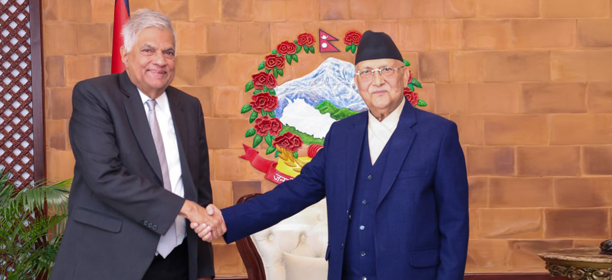 Meeting between PM Oli and Sri Lanka’s Former President Wickremesinghe
