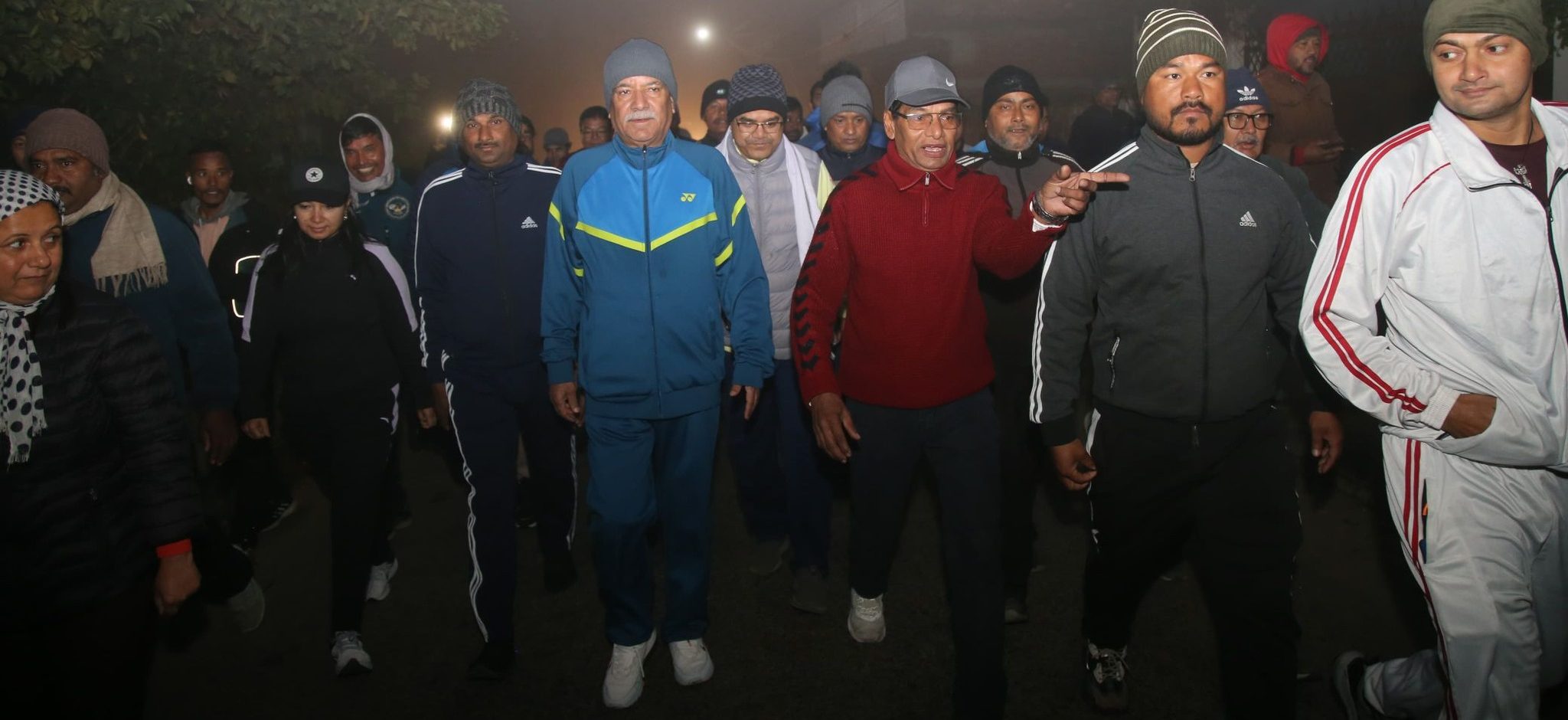 Prachanda’s morning walk in Biratnagar (Photos)