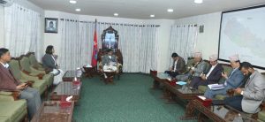 Speaker Ghimire consults with chief whips of two major ruling parties