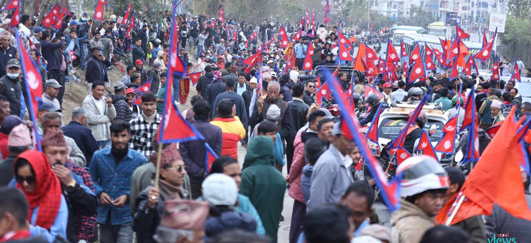 Durga Prasai-led rally heading towards TIA (Photo Feature)