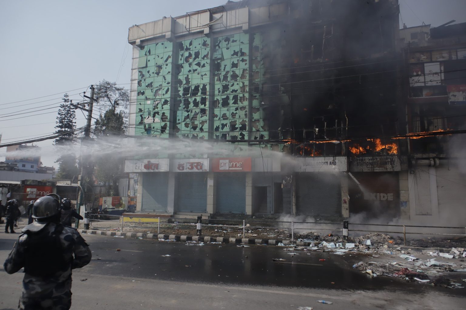 Fire set by monarchists extinguished (Photo Feature)