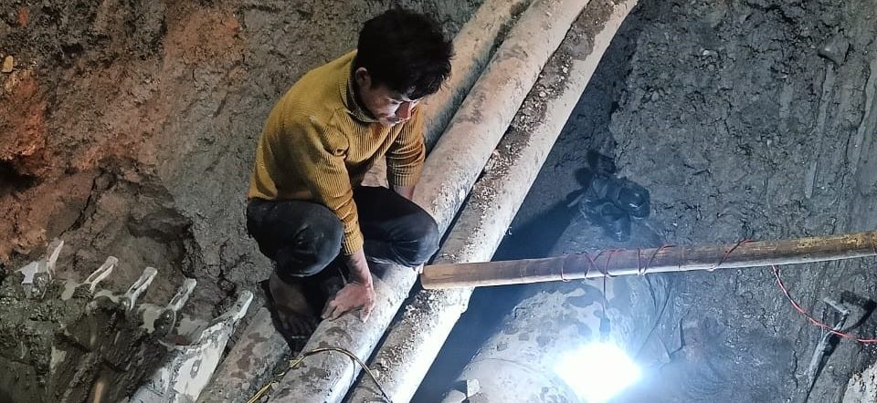 Drinking water pipe in Thapathali repaired