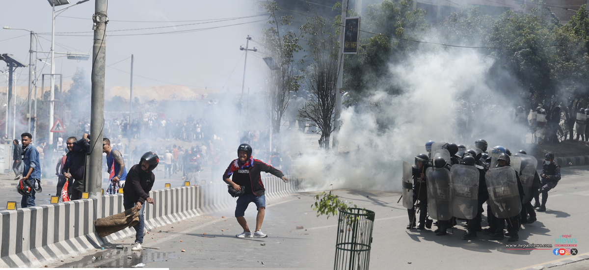 Police disperse monarchist’s demonstration at Tinkune (Photo Feature)